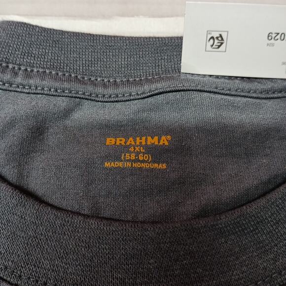 2 Brahma Short Sleeve Work T-Shirt 4XL 58-60 Gray Pocket Tee - Picture 4 of 8